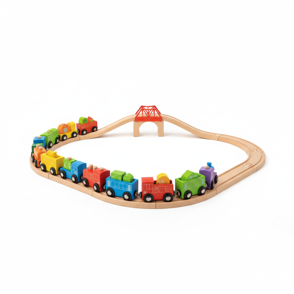 Large Wooden Train Set – Toys & Kids product photo